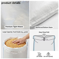 Sac tissé en PP vierge de qualité alimentaire 50 kg, robuste, laminé BOPP, imprimé sur mesure pour l'emballage du riz et des céréales