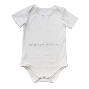 Unisex Verão Casual <span class=keywords><strong>Romper</strong></span> Customizável Bebê Algodão Macio para Onesies com Cor Sólida O-pescoço Manga Curta e Botão Atacado - Product Image 2
