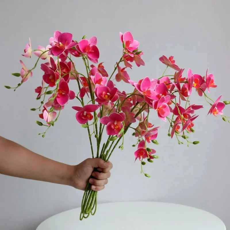 M258 высокие искусственные орхидеи фаленопсис, Бабочка, цветок орхидеи для свадьбы, домашний декор, настоящие на ощупь орхидеи, латексные цветы, шелк
