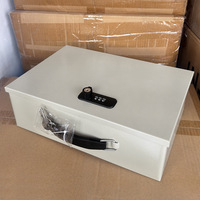 Caja de Seguridad Portátil a Prueba de Fuego con Cerradura de Llave, Caja de Almacenamiento Segura con Cerradura Manual para Objetos de Valor