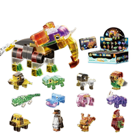 Elefante pequeño juego de bloques de construcción de animales ABS DIY juguetes educativos de montaje Unisex 5 7 años 1:36 modelo de partículas transparentes