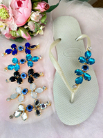 Date Lady Pantoufle Sandales Amovible Strass Evil Eye Chaussures Boucles Cristal Verre Charme Chaîne Décoratif Flip Flop En Caoutchouc