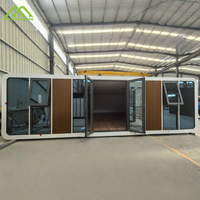 Maison capsule double en acier préfabriquée haut de gamme personnalisée, espace spacieux pour bureau, appartement, activités de plein air, fête, camping