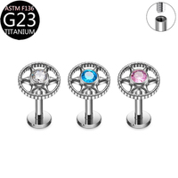Titanium G23 Heart Zirconia Piercing Ear Bone Stud T-Type Straight Rod Piercing Helix Earrings Wholesale Lip Ring Nose Ring