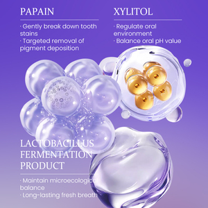 Mousse nettoyante pour les dents blanchissante violette KORMESI 60 ml, marque privée, OEM personnalisé, ingrédients doux, correction de la mousse dentaire - Product Image 3