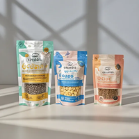 Vente en gros de sachets avec logo personnalisé pour emballage alimentaire, sacs debout Doypack en aluminium avec fermeture éclair, bonbons, sucre