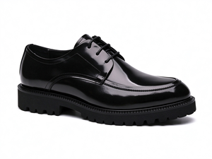 Mocassins pour hommes en cuir véritable brillant à boucle simple, à enfiler, à plateforme et semelle épaisse, chaussures habillées, décontractées et quotidiennes - Product Image 2