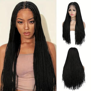 Peluca <span class=keywords><strong>de</strong></span> trenza transfronteriza <span class=keywords><strong>de</strong></span> <span class=keywords><strong>dos</strong></span> hebras Europea americana <span class=keywords><strong>trenzas</strong></span> largas y rectas torcidas a mano con gorra <span class=keywords><strong>de</strong></span> encaje estilo ondulado <span class=keywords><strong>de</strong></span> cuerpo <span class=keywords><strong>de</strong></span> tamaño pequeño - Product Image 1