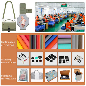 2024 nouvelle mode en cuir couche <span class=keywords><strong>sac</strong></span> à <span class=keywords><strong>dos</strong></span> fourre-tout avec compartiments isolés bébé registre matelas à langer pour maman et garçons - Product Image 6
