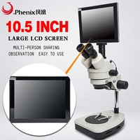 Microscope stéréo numérique Phenix Zoom XTL-165-CT 7X-45X avec écran LCD tactile de 10,5 pouces pour la réparation de téléphones et de circuits imprimés