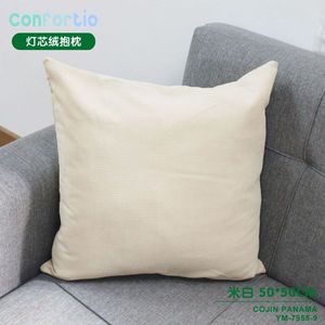 Cuscino e Guanciale in Corduroy Panama Bianco Riso 50x50 - Product Image 2