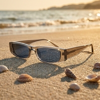 Lunettes de soleil de marque de luxe rétro avec logo personnalisé, de haute qualité, noires, petites, carrées, polarisées, fabriquées à la main en acétate