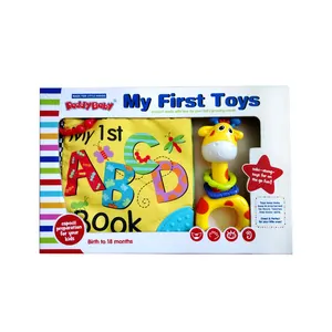 Ensemble cadeau de jouets éducatifs pour bébés jouet doux sensoriel pour nouveau-nés livre en tissu avec anneau de dentition