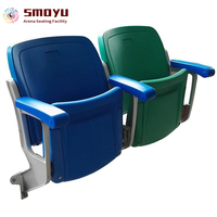 Bancs de tribune ignifuges en PEHD pour terrains de football extérieurs, protection UV, mécanisme de relevage automatique, vente en gros usine