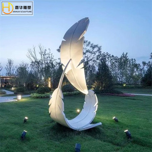 Escultura de Acero Inoxidable Jiahua, Arte Decorativo Abstracto Geométrico para Exteriores, Montaje en Suelo, Hecho a Mano, Forma Irregular - Product Image 5