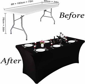 Protector de Mantel Rectangular de LICRA elástico de 6 pies, cubierta de mesas plegables para boda, banquete, fiesta, manteles ajustados - Product Image 4