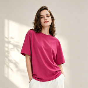T-<span class=keywords><strong>shirt</strong></span> en coton épais pour femme 2026 - <span class=keywords><strong>Tee</strong></span>-<span class=keywords><strong>shirt</strong></span> premium 230g à épaules tombantes, haut décontracté oversize pour la mode, vente en gros Chine - Product Image 1