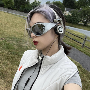 Cool Sunglasses Customized <b>Large</b> <b>Frame</b> Outdoor Fashionable Cycling Concave Shaped Sunglasses - Product Image 2