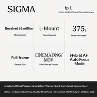 Sigma FpL Vollformat-Spiegellose Kamera Hybrid AF 61,0MP Professionelle Digitalkamera Modulares 4K-Video L-Mount-System