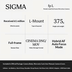 Appareil photo hybride sans miroir plein format <span class=keywords><strong>Sigma</strong></span> <span class=keywords><strong>Fp</strong></span> L, AF 61,0 MP, caméra numérique professionnelle, vidéo 4K modulaire, système de monture L - Product Image 4