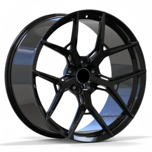 XINLAI Nuevo Juego de 4 Ruedas de Aleación de Aluminio Forjado de 5 Radios Angulares, Color Negro Brillante, Cóncavas Profundas, de 18-22 Pulgadas, 5x120, para Autos Deportivos - Product Image 5