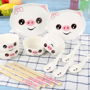 14pcs niños vajilla <span class=keywords><strong>de</strong></span> cerámica <span class=keywords><strong>de</strong></span> la placa <span class=keywords><strong>de</strong></span> la cena conjunto <span class=keywords><strong>de</strong></span> dibujos animados diseño <span class=keywords><strong>de</strong></span> la forma - Product Image 2