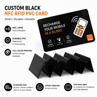Tarjeta de Acceso NFC RFID MF 1K NFC213/215/216 Negra Personalizada para Control de Acceso en Hoteles, Membresías e Identificación