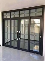 Porte coulissante en alliage d'aluminium à double vitrage, isolante thermiquement, minimaliste, pour appartement, salon, chambre, entrepôt, accès au centre commercial