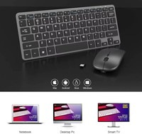 Set Keyboard dan Mouse Kombo Keyboard nirkabel, kompak ukuran penuh ramping Mode ganda Multimedia ajaib dapat diisi ulang