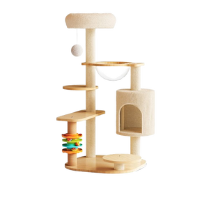 Árbol rascador moderno <span class=keywords><strong>de</strong></span> madera para gatos con juguete <span class=keywords><strong>de</strong></span> bola integrado, rascador <span class=keywords><strong>de</strong></span> lujo <span class=keywords><strong>de</strong></span> madera para gatos <span class=keywords><strong>de</strong></span> interior, fácil <span class=keywords><strong>de</strong></span> limpiar - Product Image 5