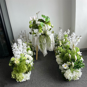 Arche <span class=keywords><strong>de</strong></span> fleurs artificielles en soie roses blanches et verdoyantes pour décoration <span class=keywords><strong>de</strong></span> mariage, <span class=keywords><strong>support</strong></span> floral pour toile <span class=keywords><strong>de</strong></span> fond <span class=keywords><strong>de</strong></span> fête - Product Image 6