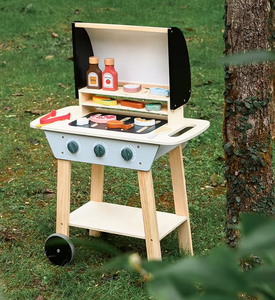 Cucina in legno giochi di ruolo in legno barbecue Grill giocattolo finta gioco prescolare ragazzi giocattoli da cucina legno fingere per i bambini - Product Image 4