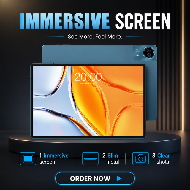 New 14" FHD IPS Android 14 Tablet MTK Helio G99 Octa Core 8GB+256GB 10000mAh Metal Body 4G LTE Entertainment for Kids