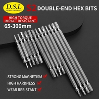 Embout de tournevis hexagonal double extrémité extra long de 100 mm, en acier S2, H4, magnétique puissant, tige de 1/4 pouce, fixation profonde, qualité industrielle, bricolage