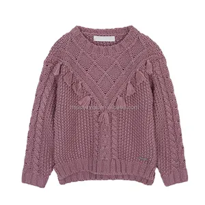 OEM o ODM della ragazza dei bambini del maglione di modo puro modello di maglia tecniche stile casual fornitore di vestiti del capretto