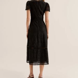 Vestido de mujer de moda con bordado hueco, falda de cintura alta estilo A, vestido bordado elegante y transparente para verano - Product Image 2