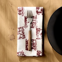 Serviette de table double face en microfibre brossée, toucher doux avec détails imprimés fins. Stylisation de table
