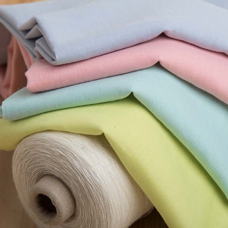 Grosir ramah lingkungan warna polos ringan bernapas batu dicuci pria pakaian organik linen kain tenun viscose untuk rok