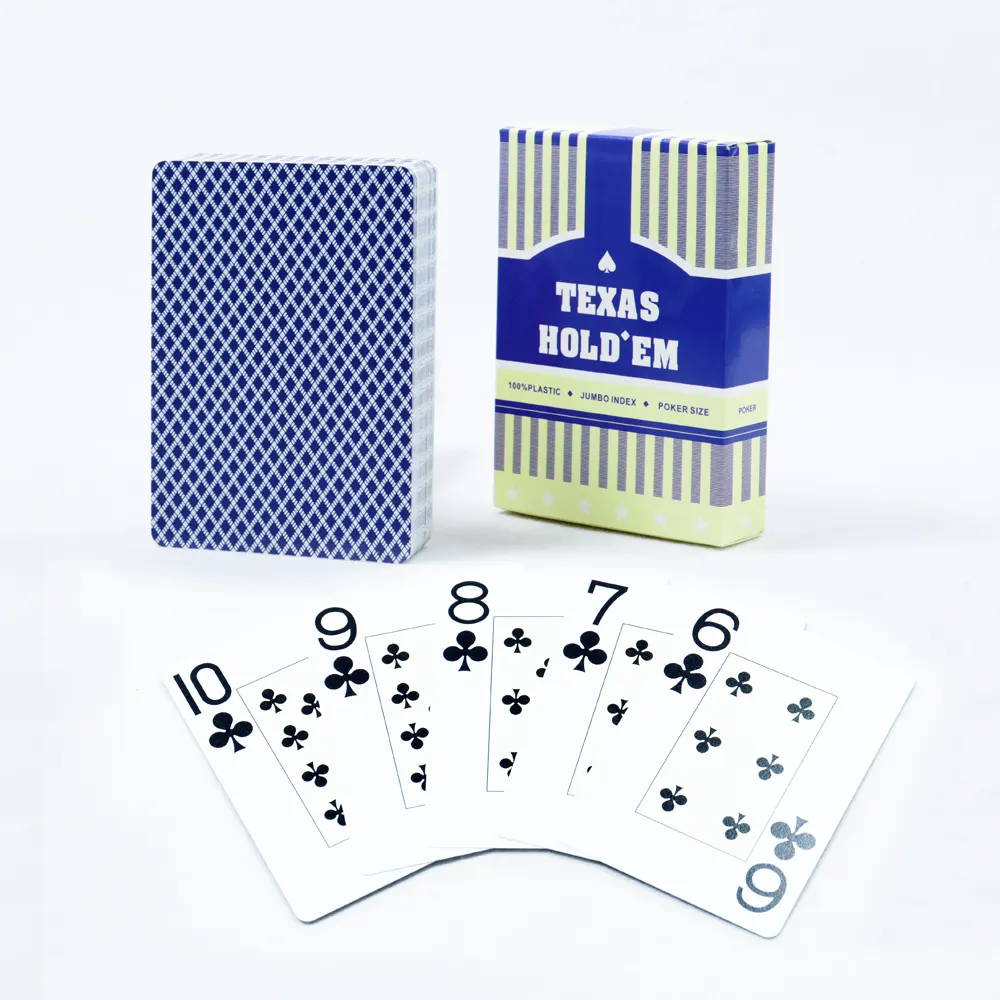 Naipes duraderos impermeables al por mayor impresión personalizada naipes de póquer de plástico PVC de Casino 100%