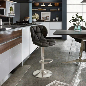 Wholesale Modern Swivel Bar <strong>Stool</strong> with <strong>Gas</strong> Lift <strong>Soft</strong> Synthetic Leather High Counter for Kitchen Hotel or Restaurant Use - Product Image 3