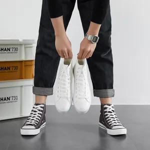 Großhandel Custom Logo Canvas Sneaker High Top Herren Casual White Canvas Trendy Schuhe für Männer Neue Styles