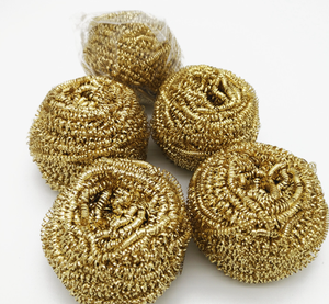 Губка для чистки кастрюль золотого цвета, кухонная щетка для чистки на спирали, скребок для кастрюль из нержавеющей стали - Product Image 2