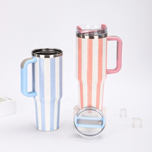 Vaso Térmico Portátil de Acero Inoxidable de 40oz, Apto <span class=keywords><strong>para</strong></span> Alimentos, con Asa y Pajita, <span class=keywords><strong>para</strong></span> Café - Product Image 4