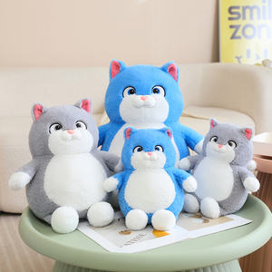 Neu eingetroffen: Plüschiges, dickes blaues Katzen-Stofftier – Heimdekoration, Kindergeburtstagsgeschenk, weiche graue, dicke sitzende Katzenpuppe - Product Image 5