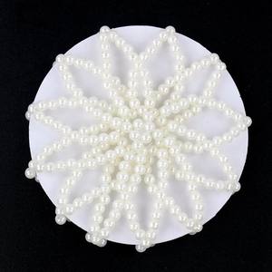 FF2539 Voile à cheveux en crochet fait main avec perles, pour ballet, danse, patinage, usage quotidien, couvre-chignon perlé - Product Image 6