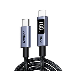 Cable USB C a USB C UGREEN L529 de 100W con Pantalla Digital, Carga Rápida de 5A, Cable Trenzado Tipo C para MacBook <span class=keywords><strong>Pro</strong></span>, Tablet, Smartphone - Product Image 1