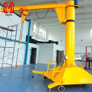Workshop 2 Ton Free Standing Lift Mobile Jib Crane 1 Ton Pillar Crane Floor Mounted Cantilever Jib Crane