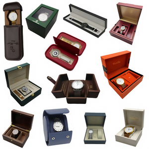 Estuche de Almacenamiento y Exhibición <span class=keywords><strong>para</strong></span> Múltiples <span class=keywords><strong>Relojes</strong></span> de Primera Calidad con Forro de Terciopelo Protector y Cierre Metálico, Cajas de Reloj de Cuero - Product Image 5