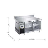 Réfrigérateur commercial NE-1012 en acier inoxydable pour atelier, hôtel, maison, cuisine, 80 cm de hauteur, portes et tiroirs, 290 L, refroidissement rapide