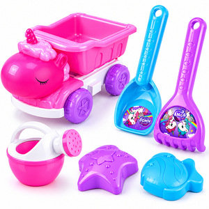 EPT Wholesale Jouets de plage pour enfants, camions benne licorne en plastique à motif de dessin animé, pour jeux d'extérieur estivaux et jeu de sable - Product Image 2